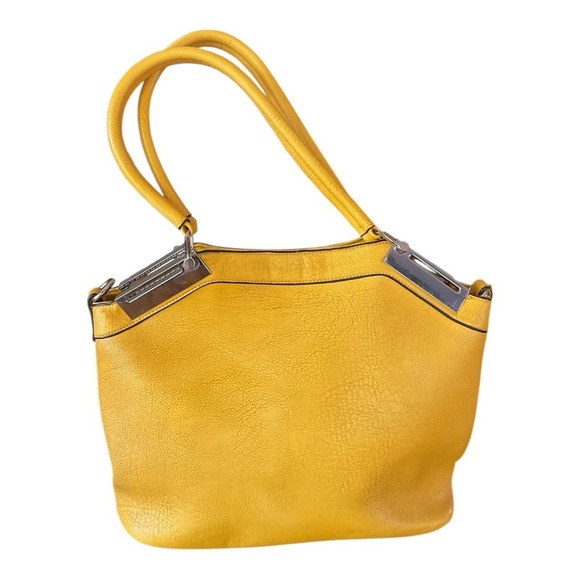 Black Rivet Handbags - Black Rivet Yellow Faux Leather Shoulder Bag